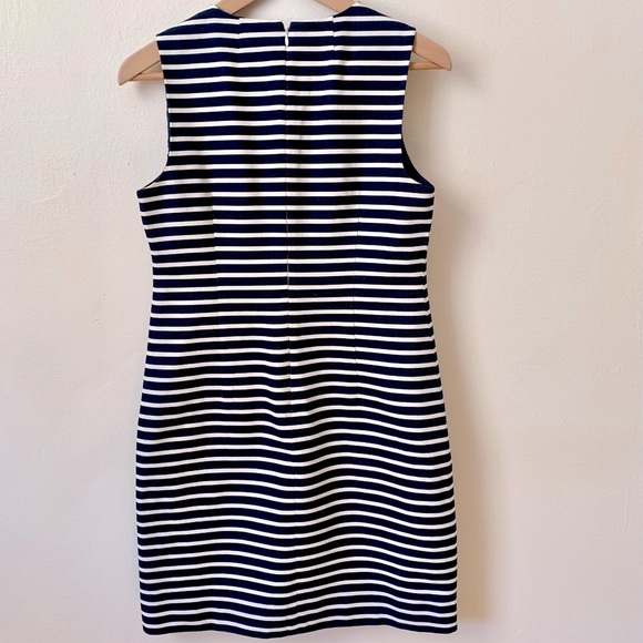 J. Crew—Rhinestone Cotton Linen Striped Sleeveless Sheath Dress (Size 2) - Picture 7 of 7